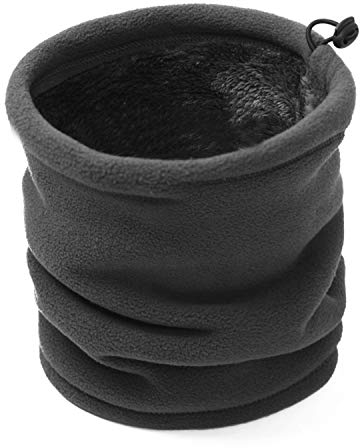 TAGVO Polaire Cache-Cou Cache-Cou, Hiver Doux Épais Doublure Polaire Élastique Cou Gaiter, Coupe-Vent Ski Homme et Frmme,Taille unique,1 PCS Gris