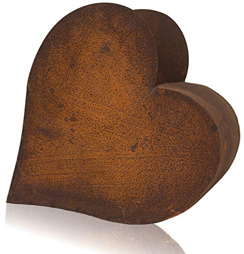 Metall Pflanzenherz Herz Pflanzentopf Gartendeko Edelrost Metallherz (Herz H=25 cm)
