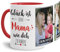 Tassendruck Fototasse mit Spruch für Mama - Glück ist, jemanden wie Dich zu haben - zum Selbst gestalten mit 2 Fotos, Innen & Henkel Rot, 300 ml