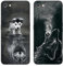 DiaryTown 2 Pack Hülle für iPhone 6 / iPhone 6S - Liquid Silikon Schutzhülle Ultra Dünn TPU Bumper Rundumschutz Schwarz Case - Hund & Wolf