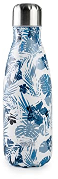 Ibili - Bouteille Isotherme Tropic, 350 ml, Acier Inoxydable 18/10, Double Paroi, Réutilisable, Tropique
