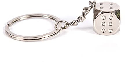 ARFUKA Schlüsselanhänger Edelstahl Würfel Auro Schlüsselanhänger Metall Keychain Geburtstag Weihnachtsgeschenke für Frauen und Männer