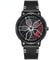 RWXCOW Auto Rad Felgen Nabenuhr - Hohl wasserdicht Sport Uhr für Herren Geschenke Armbanduhren, wasserdichte Edelstahl Armbanduhr, wasserdichte Edelstahl Armbanduhr.Lederarmband(roterZeiger)