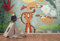 Livingwalls Vliestapete - Tapete Kinder Dschungel Tiere in Bunt, Orange und Grün - Wandtapete für verschiedene Räume - Wandbild XXL 3,71 m x 2,80 m