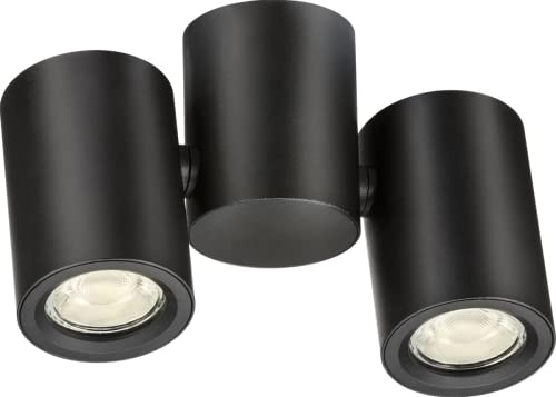 Knightsbridge Dee Twin Surface Adjustable Black Spotlight