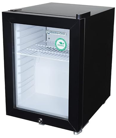 Gastro-Cool Thekenkühlschrank, Minikühlschrank, Glastürkühlschrank, schwarz/weiß, GCKW25