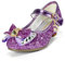 TRIWORIAE-Scarpe Principessa Bambina Bimba, Scarpe Glitterate con Tacchi per Ragazza, Scarpe Cosplay con Paillettes Eleganti per Cerimonia Festa Viola 27