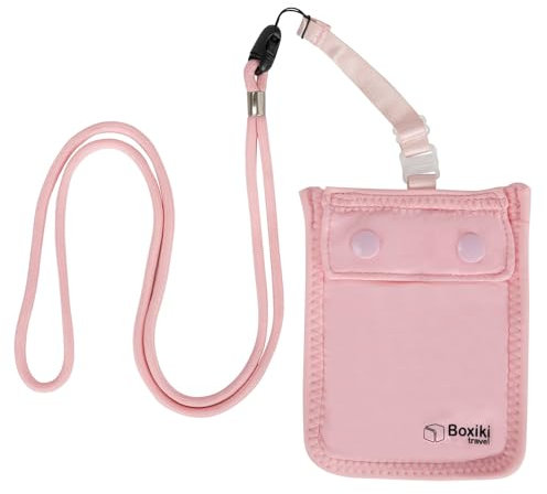 Boxiki Travel Versteckte Reise-BH-Geldbörse für Damen – Geldbeutel und Geheimfach für Reisepass, Geld und Wertsachen – Undercover-Aufbewahrung – Rosa