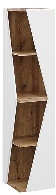 Vicco Badschrank Benno, Badezimmerhochschrank, Weiß/Eiche, 31.6 x 70.5 cm mit 3 Ablagen