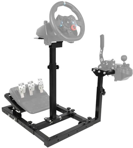 Minneer Adjustable Racing Wheel Stand Fits Logitech/Thrustmaster G27 G29 G920 G923 T300 and T248 Stable Design Not Included Wheel Pedals