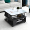 GHBXJX Klein Couchtisch mit Stauraum und Rollen, Sofa Beistelltisch Holztisch Wohnzimmer Tisch, Wohnzimmertisch Holz Stubentisch, Coffee Table Couchtische, 50x50x55 cm,A