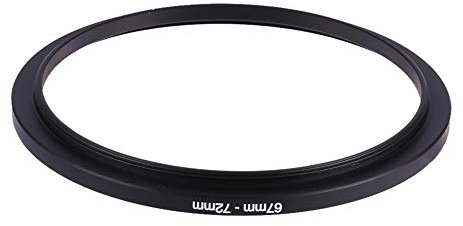 Step-Up-Ring 67 Mm auf 72 Mm DSLR/SLR-Kameraobjektiv-Filter-Adapterring, Eloxiertes Aluminium, Schwarz, Geeignet für Filter