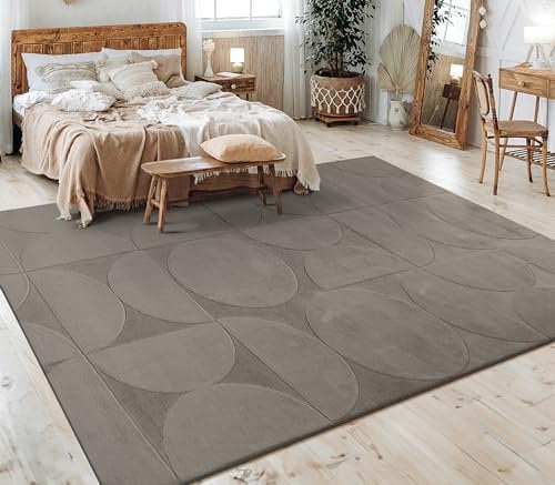 Paco Home Teppich Wohnzimmer Schlafzimmer Kurzflor Skandinavisches Boho Muster Geometrisch Rauten Motiv Einfarbig Weich Modern, Grösse:240x340 cm, Farbe:Grau 6
