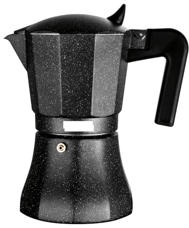 Cafetera italiana Tiramisu Aluminio 12 tazas café junta silicona vitrocerámica Gas, eléctrica negra Cafeteras
