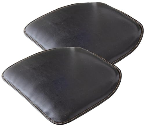 PIPOEI Sitzpolster Leder 40x38x3 cm, Stuhlkissen, Sitzpolster Hufeisenförmig, Waschbare Sitzkissen rutschfest Mit Reißverschluss für Büro, Esszimmer, Klassenzimmer, Garten 05,Set of 2