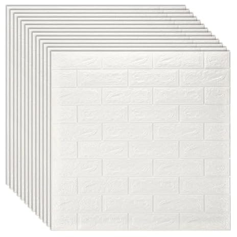 3d Wandpaneele,Wandpaneele Selbstklebend 10 Stücke 3D Wandaufkleber Nachahmung Ziegel Schlafzimmer Dekor Wasserdicht Selbstklebende Tapete Wohnzimmer Küche TV Hintergrund Dekor