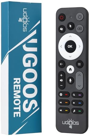 Ugoos BT Remote Control UR02 Connessione remota a infrarossi e Bluetooth, per Ugoos TV Box, microfono integrato per ricerca vocale, rilevamento giroscopico