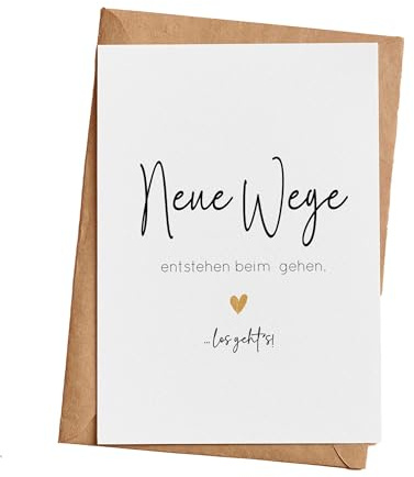 Grußkarte Karte Neue Wege, Geschenkkarte mit Briefumschlag Geschenke Geschenkideen Frauen Geburtstag Jahrestag, Klappkarte (KT_018)