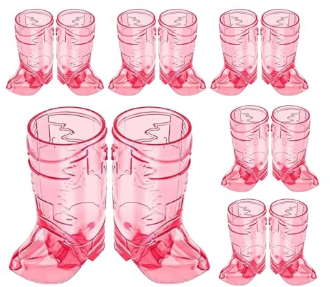 Lot de 12 gobelets en forme de botte de cowboy | Verres à shot réutilisables transparents durables pour Mi Ni Western Cowgirl Décorations de fête occidentale