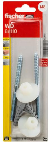 Fischer - Einfaches Befestigungsset – Befestigungsset für Waschbecken, 8 x 110 mm. Fischer