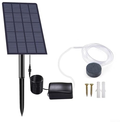 Zoegneer Solar Sauerstoffpumpe Outdoor Angeln Sauerstoffpumpe Leiser Betrieb Solar Sauerstoffpumpe Für Aquarien Teich Und Schwimmbäder