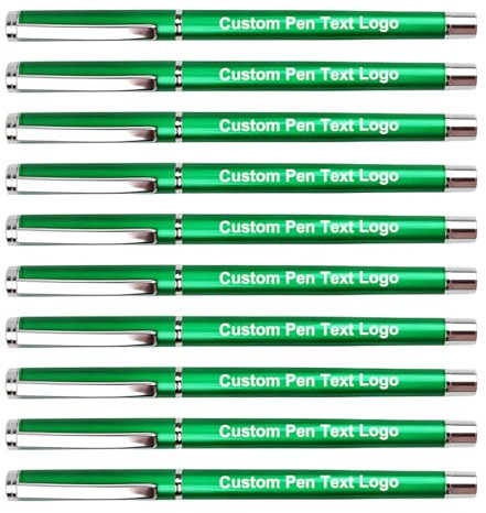HEYZARDA Personalisierter Stift Gel Kugelschreiber mit Gravur mit Namen Logo 50 Stück Grün