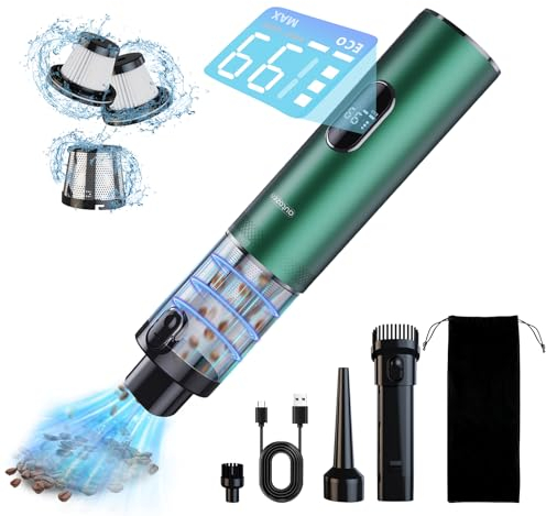 autozen Handstaubsauger kabellos, 17000Pa Autostaubsauger 4-in-1 Staubsauger Auto stark mit LED-Anzeige, Licht und Multi-Düsen für Haus, Büro, Auto, Tierhaarreinigung
