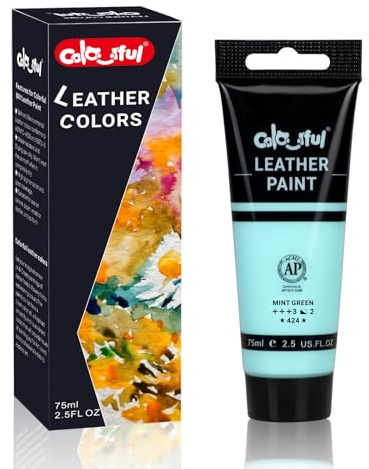 Colorful Leather Paint 2.5oz Mid Green Shoe Painting & Leather Projects | Premium leather paint for bags, wallets, jackets, shoes, and DIY crafts. Waterproof, flexible, durable, and long-lasting.