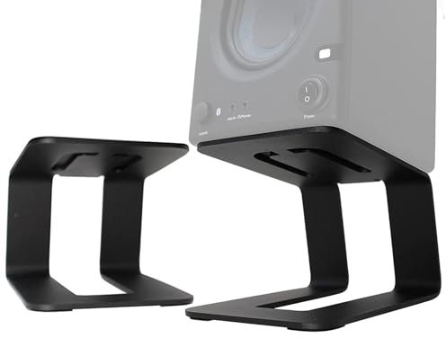 Soporte para altavoces de escritorio, soportes para monitor de estudio | Soporte de altavoz de mesa de acero al carbono,Soportes para monitor negros, elegante soporte para altavoces para ca
