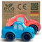 BIOPLAY® Spielauto 2-er Set Rennwagen Scuderia-Style und Pickup | Bio Kunststoff | Nachhaltiges Spielzeug ab 1 Jahr für Jungen und Mädchen | Spielzeug 18 Monate