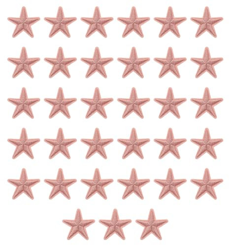 sourcing map 33 Pcs 5Star Patches Iron on Patches, Rose Gold Sew Embroidered Patches Appliques Embellishments 1.5IN Repair Patch for DIY Garment Craft Backpack Clothes Gift Decorations