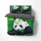 FEBE 3D Bettwäsche Panda Bettbezug-Set 135x200 + Kissenbezug 80x80 cm Wendebettwäsche 2 Teilig mit Reißveschluss