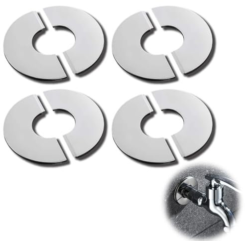 IKOPFLN cache tuyau plomberie, robinets encliquetables, tuyau d'eau, trou mural, trou mural, couvercle moche, cache-tuyau, collier/anneau pour tuyau de 34 mm, 4 pièce