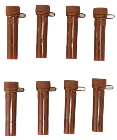 Baxnore 500PCS Plastic Centrifuge Tube, 1.5ml Micro Test Sample Vial with Snap Cover, Clear Conical Microtube, Micro Centrifuge Tubes for Laboratory Supplies (Flat Bottom, Brown)