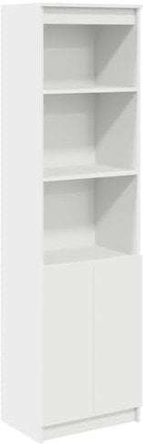 vidaXL Highboard Weiß 50x35x180 cm Holzwerkstoff, Schrank, Lagerschrank, Schrank hoch, Beistellschrank, hoher Schrank, Schrank mit Tür
