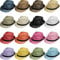 MSYU 16 Pcs Panama Summer Fedora Trilby Straw Sun Hats Vintage Short Brim Cap for Men Women Beach Hat