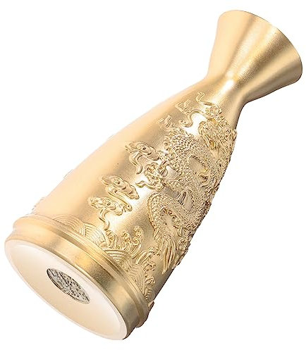 MOLUCKFU Brass Vase Mit Drachenmotiv Multifunktionale Dekanter Für Wein Und Blumen Eleganter Tischaufsatz Für Wohnräume Und Kreative Deko-Idee Für
