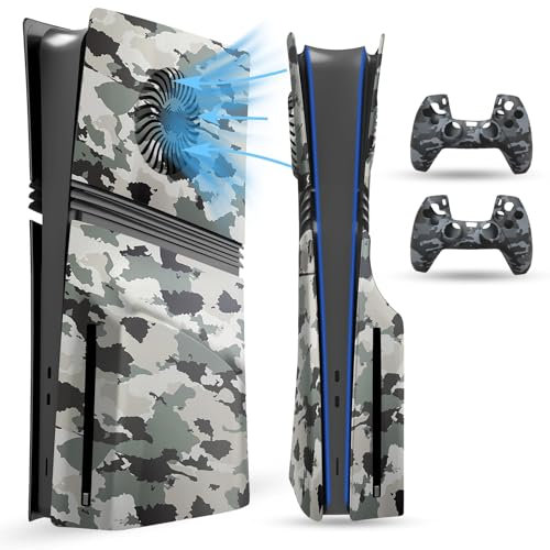PEYANZ Faceplate for PS5 Pro Console, Cover Plate, ABS Shell, Anti-Scratch Skin, Dustproof (Camo+)