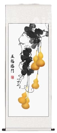 LYVQZPWLR décoration Chinoise, Peinture sur Rouleau décorative Chinoise, Peinture Suspendue sur Rouleau de Gourde, Peinture décorative d'entrée, Peinture Traditionnelle Chinoise