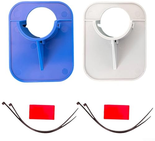 Lot de 2 supports de tuyau de piscine, conçus pour 26 tuyaux de 38 mm, support efficace pour les systèmes de piscine (bleu + gris)