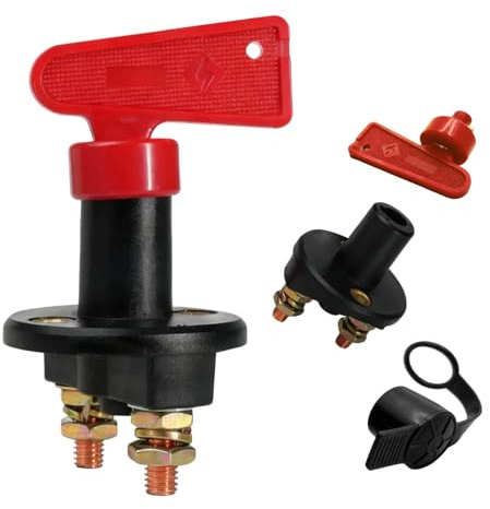 Interruttore di Disconnessione Batteria 12V 300A, Isolatore con Chiavi per Sicurezza Veicolo, Adatto per Auto, Barca, Camion, Materiale Durevole e Resistente