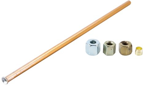 Hoite 20cm Air Compressor Exhaust Pipe Aluminium Coated Copper Hose 6mm Diameter Flexible Replacement Part with Flat and Flared Connectors
