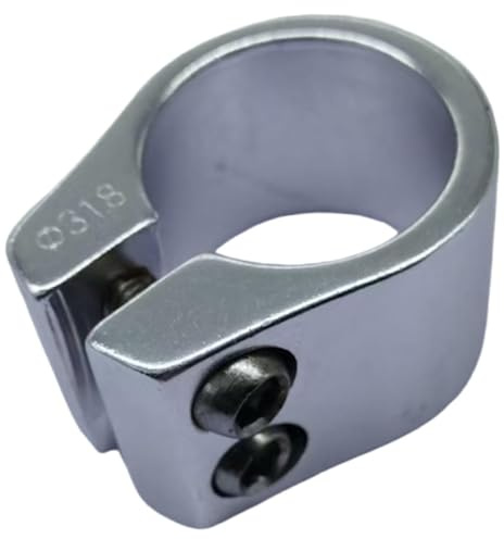 LOVIVER Seat Post Clamp Road Bike Tube Clamp Cycling 31.8 mm Lightweight Reliable Tightener Clip Mountain Saddle Clip, Silver