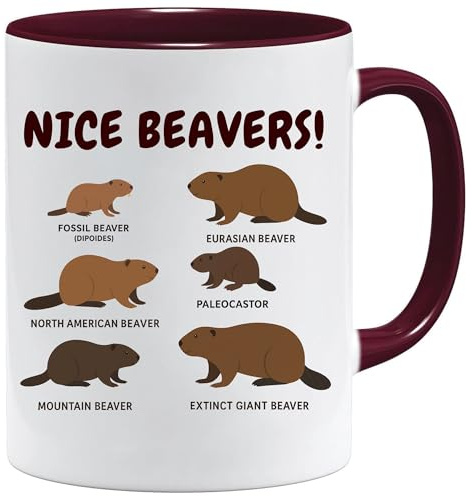 Jungle Mug | Funny Coffee Mug | Nice Beavers Beaver Species Chart Design | Novelty Mugs, Rude Gifts | Joke Gifts for Friends, Leaving Gifts for Men, Mugs for Women, Novelty Gifts for Women