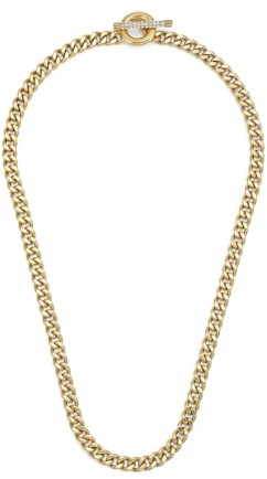 Fossil Carlie T-Bar Damen Goldfarben Edelstahl Halskette, JF04956710