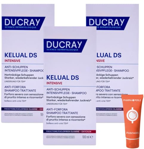 Kelual DS Intensive Anti-Schuppen Intensivpflege-Shampoo 100 ml | für schuppenanfällige & fettige Kopfhaut | bei Juckreiz & Schuppen | auch für gefärbtes Haar | mit Pharma Perle Duschgel (3x)
