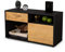 Stil.Zeit TV Schrank Lowboard Albina, Korpus anthrazit matt, Front Holz Design Eiche (92x49x35cm), Push to Open Technik & Leichtlaufschienen