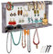 Comfify Boho-Chic Organizer für Schmuck - Wandhalterung mit abnehmbarer Armbandstange, einem Regal und 16 Haken - Perfekte Aufbewahrung für Ohrringe, Halsketten und Armbänder - Schmuckdisplay