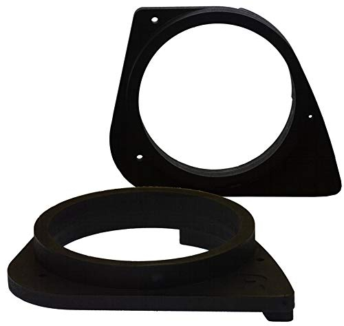 [1 Paar] 165 mm MDF Lautsprecher Ringe kompatibel mit BMW 3 E46 Limousine | passend für Vordertür | Farbe: schwarz | wasserundurchlässig