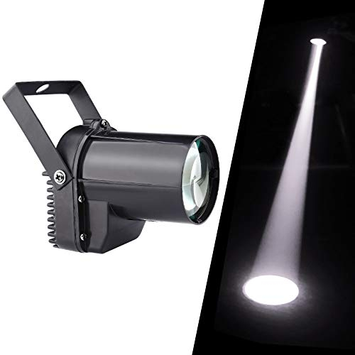 3w Blanc Projecteur pour Boule à Facettes Lumiere pour Boule a Facette avec Moteur, Boule à Facette Scene de Spectacle Lumiere Disco, Spot Led Directionnel Faisceau Pinspot Lumiere de Poursuite